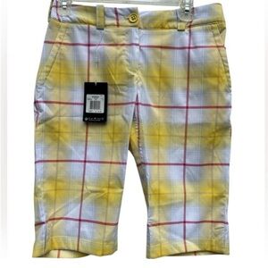 Nike Tour Performance Yellow and Red Plaid Women’s Golf  Shorts NWT Size 4